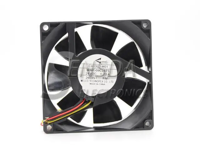Alt view image 2 of 6 - 9CM case cooler Melco MMF-09C24TS YM4 9025 DC 24V 0.2A ABB PLC Fan Server Cooling Fan