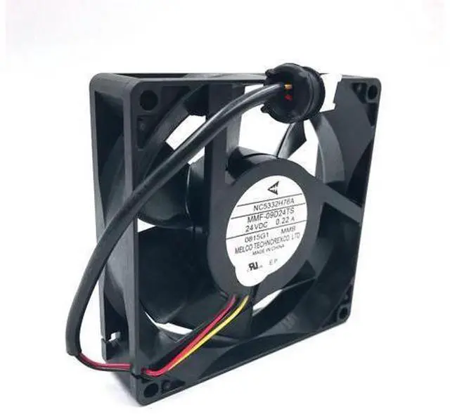 Alt view image 3 of 5 - New original Melco MMF-09D24TS MMB NC5332H76A 24V 0.22A 3-Pin 9CM 90*25mm Dedicated fan for drive Inverter Fan for YASKAWA PLC ABB
