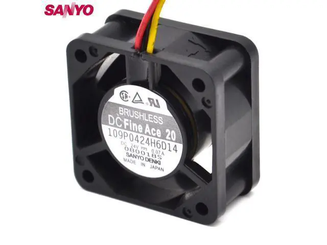 Alt view image 3 of 6 - DC 24V 0.07A 109P0424H6D14 3 wire 40*40*20MM cooling fan