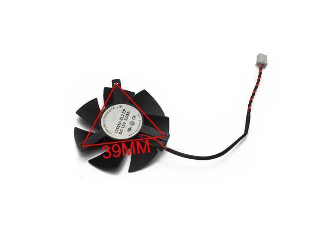 Alt view image 3 of 4 - Diameter 45mm 125010-SH2 ZP 2pin Vedio Card VGA Cooler Fan nVIDIA Gece GT220 GTS210 zotac gece 210-TC512D3 Cooling