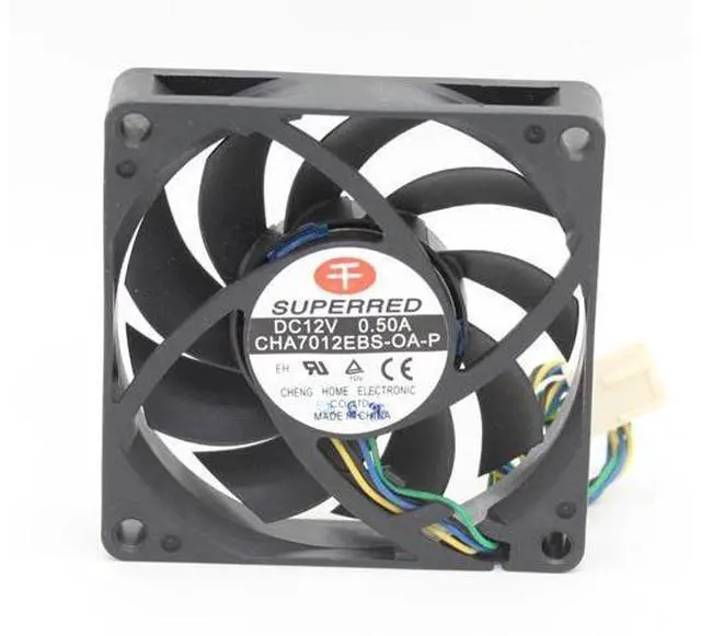 Main image of Original SUPERRED 7015 CHA7012EBS-OA-P 70mm 7cm DC 12V 0.5A 4Wire server inverter axial Cooling Fans computer CPU fan 70*70*15mm