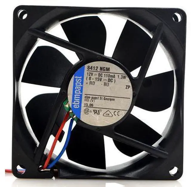 Main image of 8412 NGM 8CM DC12V 0.11A 8025 815V 1.3W high end quiet cooling fan 80*25MM 2WIRE