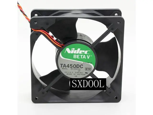 Alt view image 2 of 4 - Original Nidec TA450DC B31256-56 DC12V 0.49A 12CM 12038 cooling fan