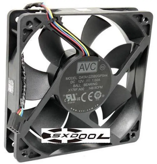Alt view image 3 of 3 - New original AVC DATA1225B2GPS44 12V 1.02A 12CM 12025 4-wire inverter equipment fan X176F