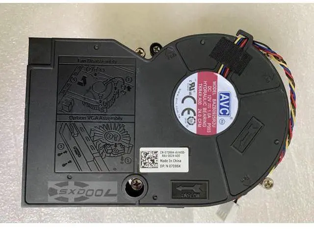 Main image of New original For Dell Optiplex 3050 5050 7050 SFF Desktop Radiator Fan 7D86K AVC BAZB0925R2U DC12V 1.0A 24CFM