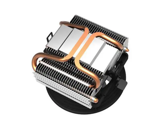 Alt view image 2 of 4 - V4 2 Heat pipe CPU Cooler Radiator 10cm quiet fan For AMD AM3 AM2 Intel LGA 775 1151 1150 1155 1156 CPU Cooling fan
