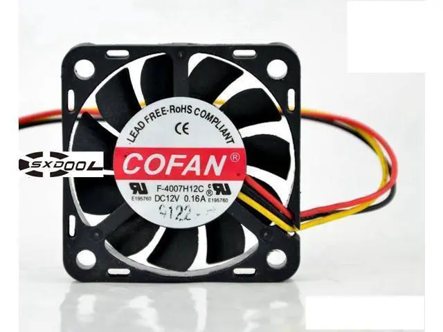 Alt view image 4 of 4 - COFAN F-4007H12C 12V 0.16A 4CM 40*40*7MM cooling fan