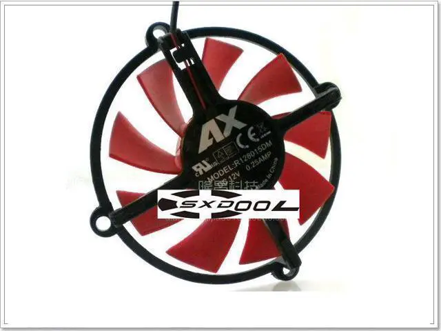 Alt view image 3 of 4 - For ASL Unimax GALAXY ZOTAC 9600 9800GT 240 440 550 6850 Graphics Card Fan R128015DM 2-wire, PLA08015D12HH 4-wire
