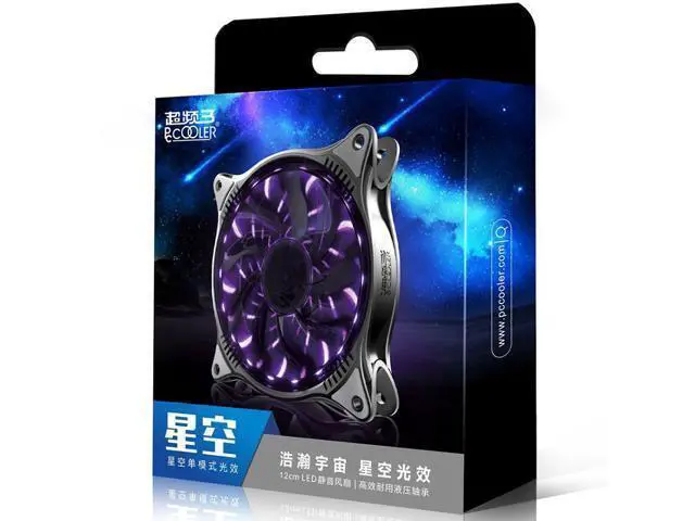 Alt view image 4 of 4 - Starry Sky 12cm Computer Case Cooling Fan Quiet RGB magic adjustable LED 120mm CPU Cooler Water Cooling Fan