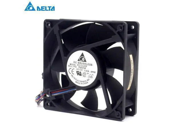 Alt view image 2 of 6 - Delta AFC1212DE 12038 12cm 120mm DC 12V 1.6A pwm ball fan thermostat inverter server cooling fan