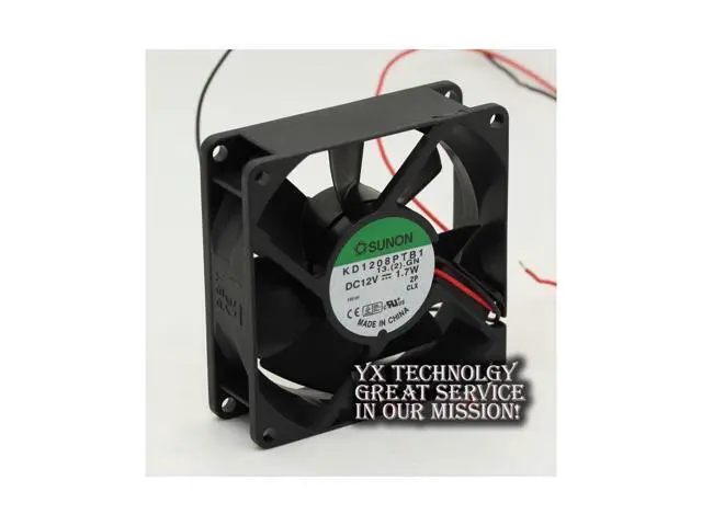 Alt view image 2 of 6 - KD1208PTB1 8025 12V 1.7W 2 wire 8CM double ball fan cooling fan SUNON
