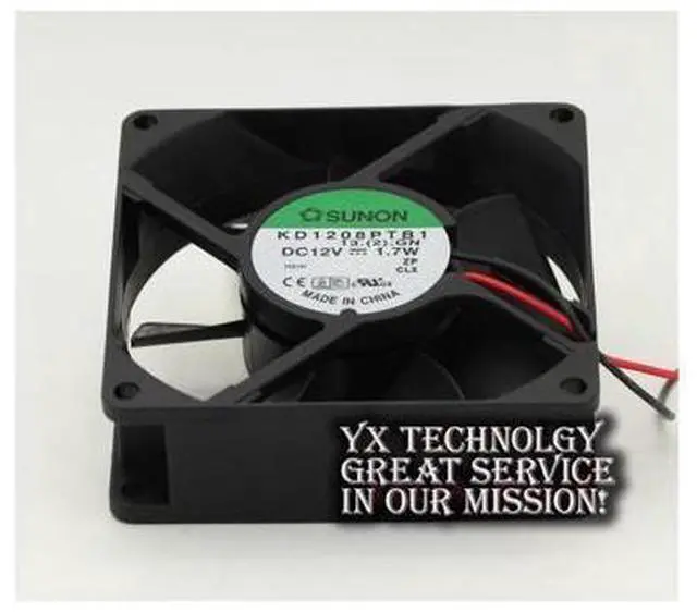 Alt view image 3 of 6 - KD1208PTB1 8025 12V 1.7W 2 wire 8CM double ball fan cooling fan SUNON