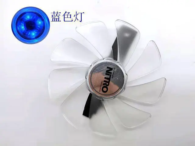 Alt view image 2 of 5 - Blue LED For New Sapphire RX590 RX580 RX570 RX480 RX470 Cooling Fan CF1015H12D 12V Graphics Card Fan (1 Pair)