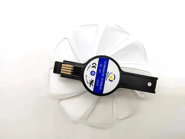 Alt view image 4 of 5 - Blue LED For New Sapphire RX590 RX580 RX570 RX480 RX470 Cooling Fan CF1015H12D 12V Graphics Card Fan (1 Pair)