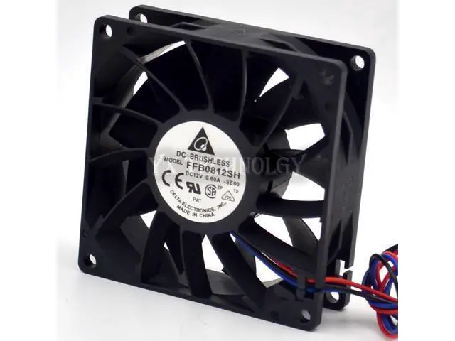 Alt view image 2 of 6 - Delta and inverter fan FFB0812SH 8025 12V big fan pressure 80*80*25mm