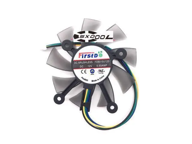Alt view image 3 of 6 - For ASUS GTX 550TI 750 460 560 6670 6850 7770 7850 Graphics Fan FirstD FD8015U12D