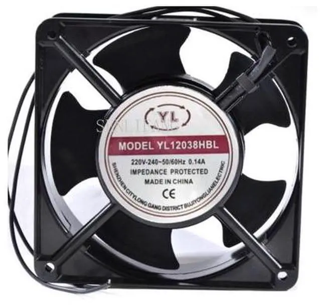 Main image of YL12038HBL AC 220V 240V 0.14A 50\/60HZ 2 Wires 12038 12cm 120*120*38mm Waterproof Axial Cooling Fan
