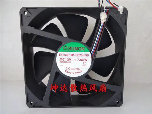 Main image of SUNON EFE0381B1-Q020-F9B 12V 14CM 7.92W cooling fan 140 * 140 * 38mm