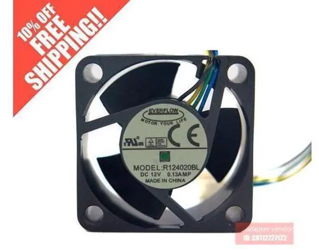Main image of EVERFLOW R124020BL 4020 12V 0.13A Double ball bearing 4 wire cooling fan