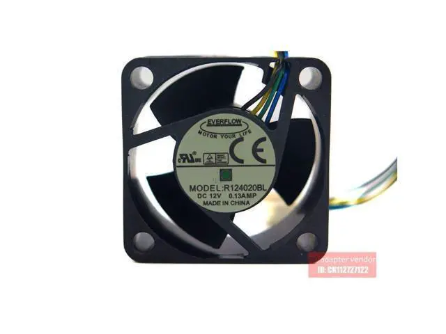 Alt view image 6 of 6 - EVERFLOW R124020BL 4020 12V 0.13A Double ball bearing 4 wire cooling fan