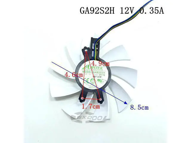 Alt view image 5 of 7 - For Galaxy HOF GTX1060 1070 970 1080ti limited edition graphics card fan GA92S2H