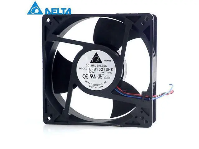 Alt view image 3 of 6 - Delta 12738 12.7CM inverter device fan 24V 1.38A EFB1324SHE-FOO 127*127*38mm