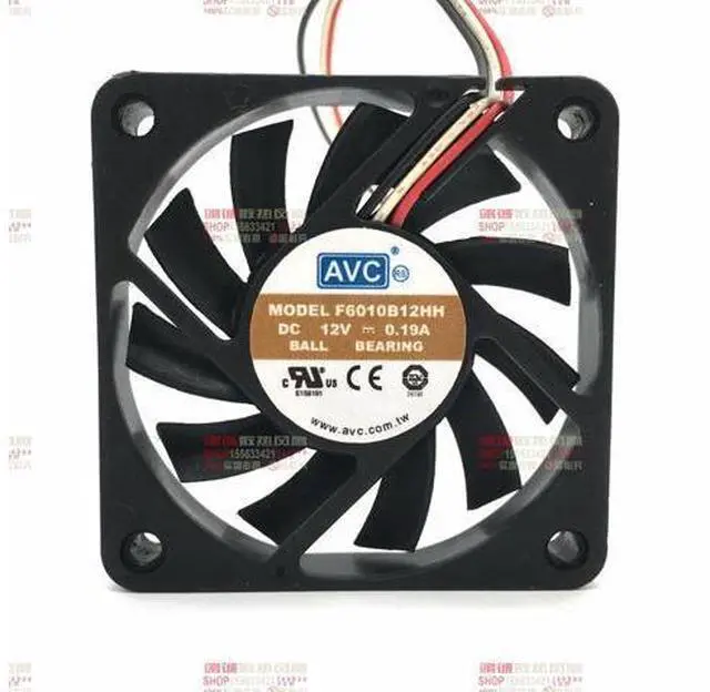 Main image of AVC F6010B12HH Server Cooling Fan DC 12V 0.19A 60x60x10mm 3-wire