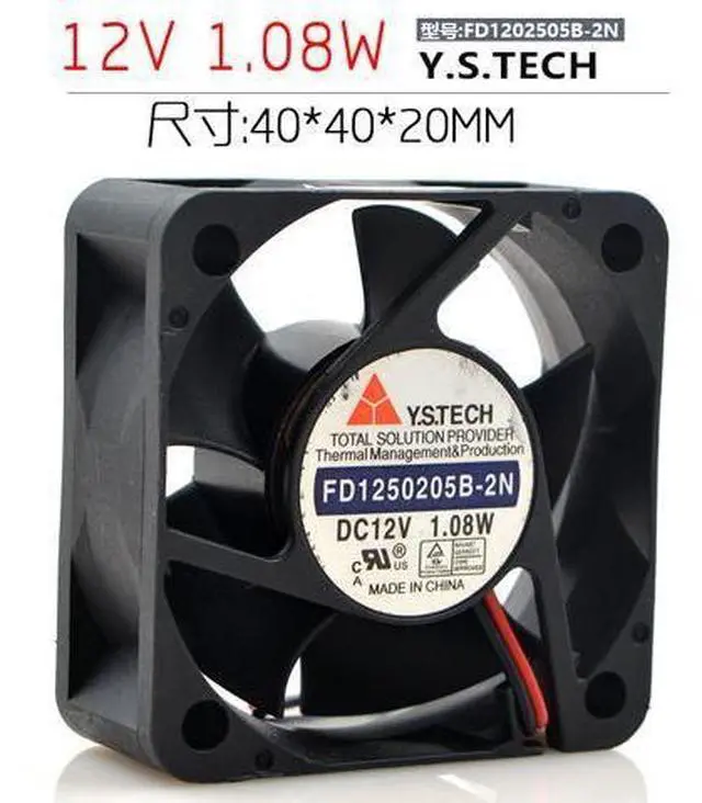 Main image of Y.S TECH FD1202505B-2N Server Cooling Fan DC 12V 1.08 40x40x20mm 2-wire
