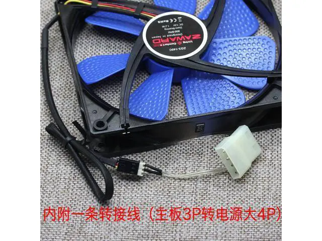 Alt view image 4 of 6 - GOIF FAN ZG3-140C 14 cm 12V 0.1A 14025 3-wire computer case cooling fan