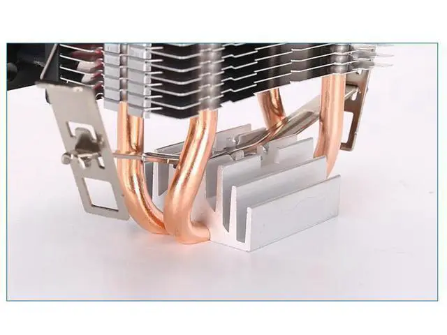 Alt view image 3 of 7 - New dual copper tube temperature control mute cpu fan for AMD AMD FM2 AM2 AM3 AM4 Intel 775 1150 1200 multi-platform CPU cooler Gray