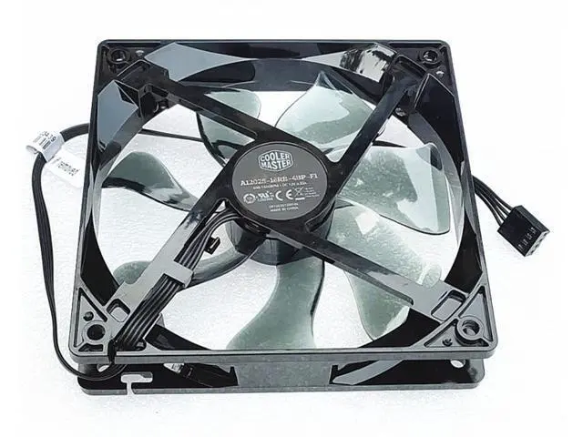 Alt view image 3 of 5 - For cooler master T400 T4xx T6xx Blizzard fan 12025 12CM CPU chassis cooling 4-wire speed regulation Red LED light A12025-16RB-4BP-F1 DF1202512RFHN
