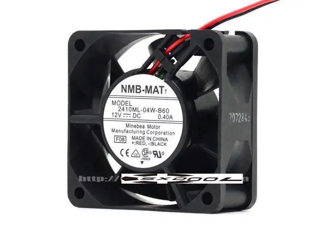 Alt view image 3 of 7 - Original NMB 2410ML-04W-B60 6025 12V 0.40A 6CM Dual Balls bearing 2 Wires 2 Pins case Fan
