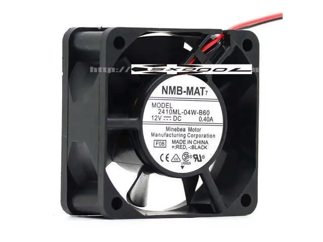 Alt view image 7 of 7 - Original NMB 2410ML-04W-B60 6025 12V 0.40A 6CM Dual Balls bearing 2 Wires 2 Pins case Fan
