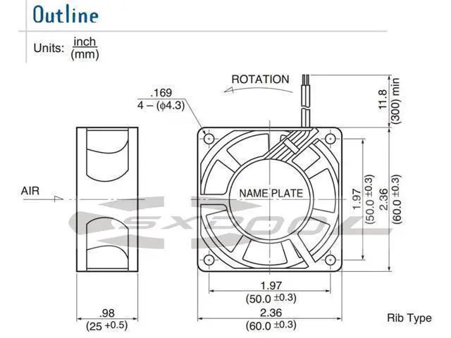 Alt view image 5 of 7 - Original NMB 2410ML-04W-B60 6025 12V 0.40A 6CM Dual Balls bearing 2 Wires 2 Pins case Fan