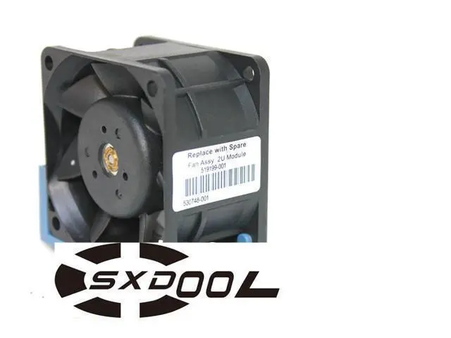 Alt view image 2 of 4 - AVC 60x38mm 2B06038B12G 12V 2.20A DL180G6 P4300 G2 519199-001 530748-001 4 Wires 4 Pins Server Fan With blue Bracket