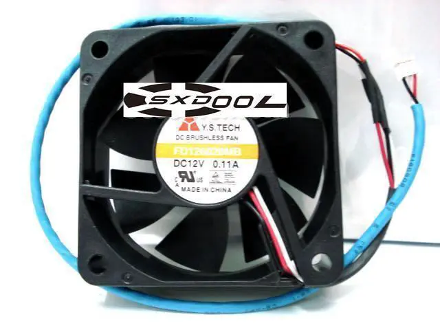 Alt view image 3 of 4 - Original Y.S.TECH FD1260020MB 6CM 6020 Dual Balls bearing DC12V 0.11A DC Fan with 3 Wires 3 Pins Connector