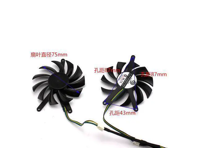 Alt view image 4 of 4 - For EVGA GeForce GTX 560ti 570 graphics card cooling fan PLD08010S12HH