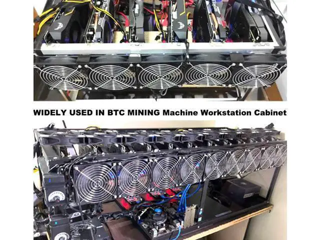 Alt view image 5 of 7 - 12cm 120mm High Speed Large Air Flow 110V 220V BTC LTC Mining Machine Workstation Cabinet Graphics Card Rack Cooler Cooling Fan