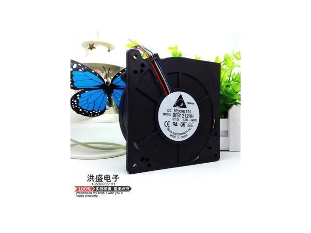Alt view image 2 of 4 - Delta Cooling fan For BFB1212HH 5M2PR DC 12V 1.65A 4-wire 4-pin 110mm 120x120x32mm blower fan