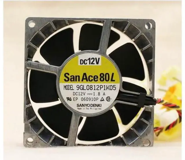 Main image of 1pcs 9GL0812P1K05 8038 8CM 80 * 80 * 38MM high temperature fan metal fan 12V 1.8A