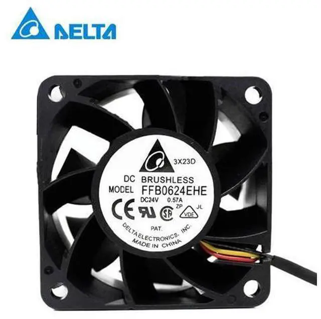 Main image of DELTA FFB0624HHE-R00 DC 24V 0.20A 3-wire 60mm 60x60x38mm Server Square cooling fan
