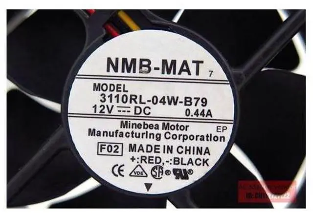Alt view image 4 of 4 - NMB-MAT NMB 3110RL-04W-B79 12V 0.44A 80*80*25 3 wire ball bearing cooling fan