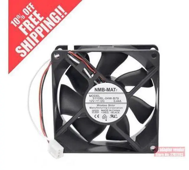 Main image of NEW FOR NMB-MAT NMB 3110RL-04W-B79 12V 0.44A 80*80*25 3 wire ball bearing cooling fan