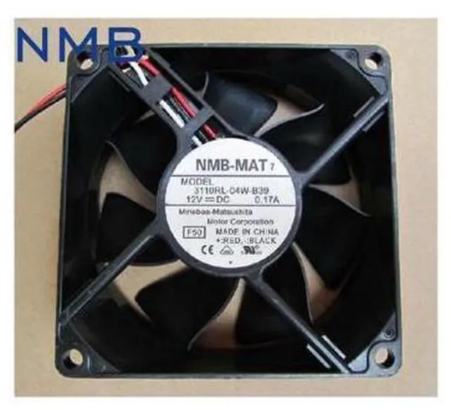 Main image of 2pcs 3110RL-04W-B39 8025 80*80*25mm 12v 0.17A dual ball 8cm server inverter cooling fan