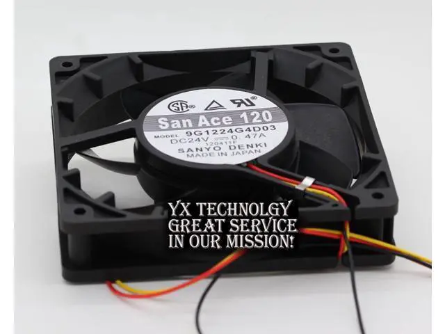 Alt view image 3 of 6 - 120*120*25mm 3-wire 9G1224G4D03 12025 12CM 24V 0.47A cooling fan