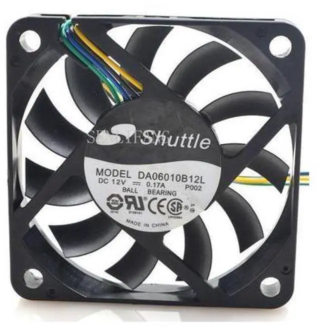 Main image of shuttle 6010 6cm DA06010B12L 12v 0.17a 4 wire PWM \/ Slim \/ cooling fan