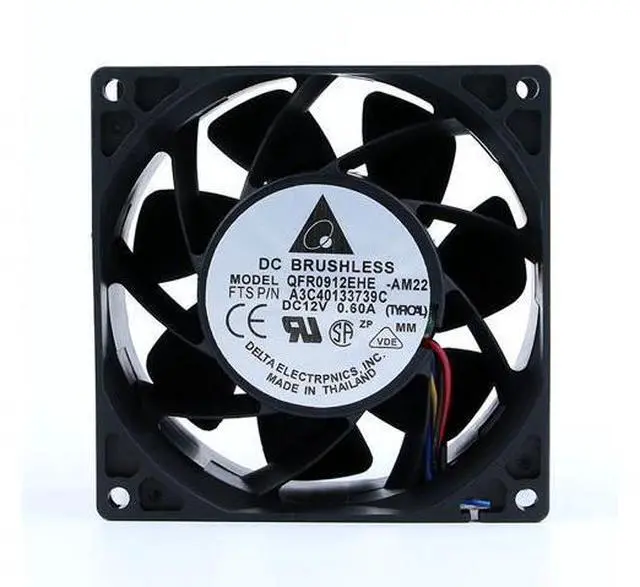 Main image of Delta 9038 QFR0912EHE 12V 0.60A 9CM cm Mute 4-Wire PWM Cooling Fan