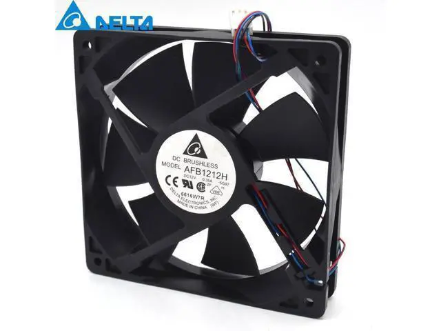 Alt view image 3 of 6 - Delta New AFB1212H 12025 12cm 12V 0.35A three line winds chassis cooling fan for 120*120*25mm
