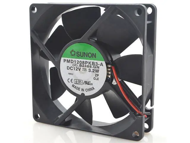 Alt view image 3 of 3 - 2pcs PMD1208PKB3-A 8025 12V 3.2W 8CM dual ball bearing cooling fan 80*80*25mm