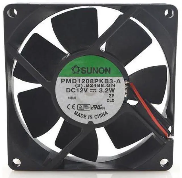 Main image of 2pcs PMD1208PKB3-A 8025 12V 3.2W 8CM dual ball bearing cooling fan 80*80*25mm